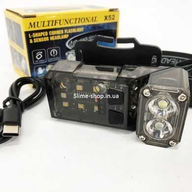 Налобный фонарь яркий X52, 2LED+6SMD RGB, Фонарик на голову для роботы, Хороший фонарик MA-438 для рыбалки