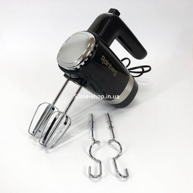 Миксер ручной Rainberg RB-2216 (5 скоростей, 2 насадки и подставка) 600W, мощный миксер WP-996 блендер ручной