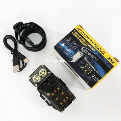 Налобный фонарь яркий X52, 2LED+6SMD RGB, Фонарик на голову для роботы, Хороший фонарик MA-438 для рыбалки
