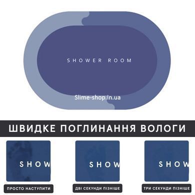 Коврик для ванной комнаты влагопоглощающий быстросохнущий нескользящий Memos 60х40см. BR-138 Цвет: темно-синий