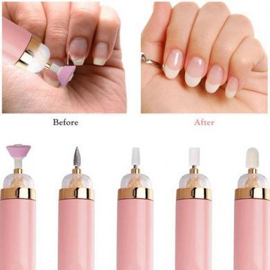 Маникюрный аппарат с подсветкой Flawless Salon Nails розовый, Фрезер для маникюра KT-190 для начинающих