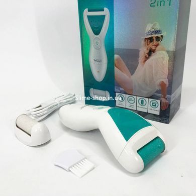 Електрична пемза для ніг з 2 насадками, від USB, VGR V-812 / Акумуляторна пемза для п'ят KZ-269 / Електропемза