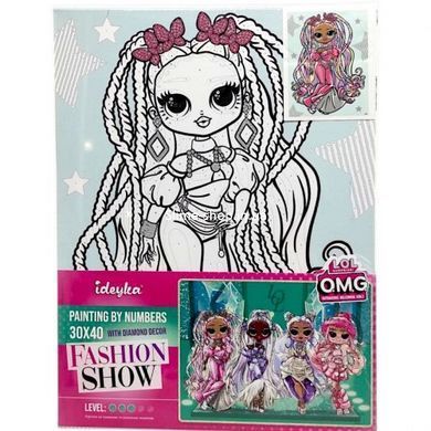 Картина по номерам со стразами "L.O.L. Surprise! O.M.G. Fashion show Twist Queen" 30х40 см