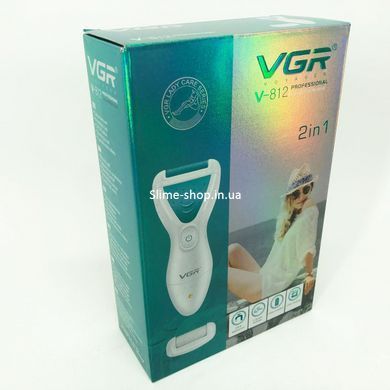 Електрична пемза для ніг з 2 насадками, від USB, VGR V-812 / Акумуляторна пемза для п'ят KZ-269 / Електропемза
