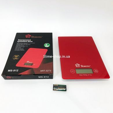 Весы кухонные DOMOTEC MS-912 Glass, весы пищевые, весы кулинарные, компактные весы. DG-783 Цвет: красный