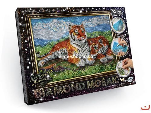 Алмазная живопись "DIAMOND MOSAIC", "Тигры"