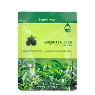 Тканевая маска для лица успокаивающая FarmStay Green Tea Seed зеленый чай 23 мл