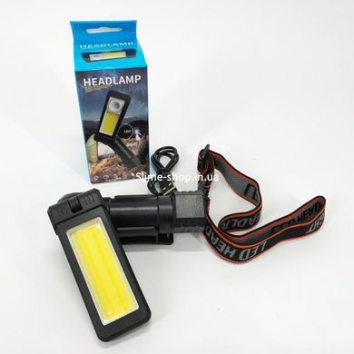 Фонарик светодиодный на голову 2 в 1 5305-COB(WHITE+YELLOW), Фонарь на голову с WM-163 рассеянным светом
