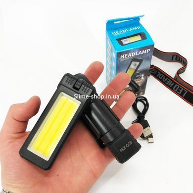Фонарик светодиодный на голову 2 в 1 5305-COB(WHITE+YELLOW), Фонарь на голову с WM-163 рассеянным светом