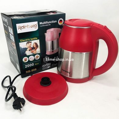 Качественные электрочайник Rainberg RB-808 2000 Вт 2 л, Изысканный чайник, AD-489 Электрочайник нержавейка