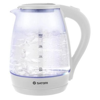 Маленький чайник Satori SGK-4105-WT 1.8 л 1500 Вт, Изысканный электрочайник, JA-598 Электрочайник удобный