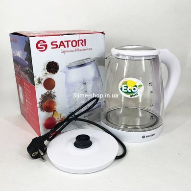 Маленький чайник Satori SGK-4105-WT 1.8 л 1500 Вт, Изысканный электрочайник, JA-598 Электрочайник удобный