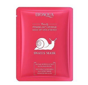 Маска для лица укрепляющая BioaquaFirming Anti-Wrinkle Snails Mask тканевая, 25 г