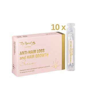 Сироватка проти випадіння й для росту волосся Top Beauty 10 ампул х 10 мл