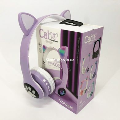 Дитячі блютуз навушники cat Cat VZV 23M, Bluetooth навушники дитячі, Бездротові навушники EB-381 cat ear