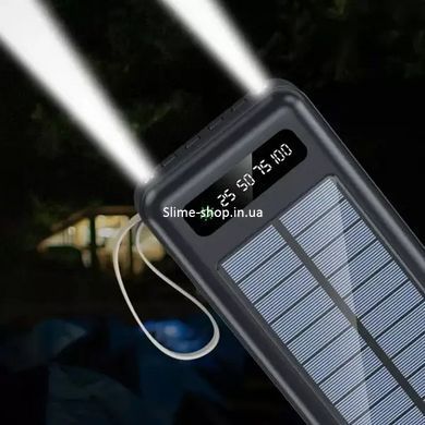 Power Bank Solar Smart 1015 зарядний пристрій на сонячній батареї 20000mAh з індикатором LR-164 заряду Чорний