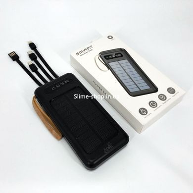Power Bank Solar Smart 1015 зарядний пристрій на сонячній батареї 20000mAh з індикатором LR-164 заряду Чорний