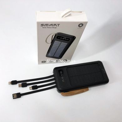 Power Bank Solar Smart 1015 зарядний пристрій на сонячній батареї 20000mAh з індикатором LR-164 заряду Чорний