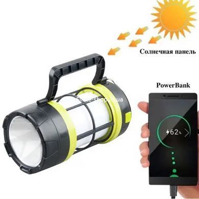Ліхтарик лампа для кемпінгу з power bank 910-LED+COB, Ударостійка лампа-ліхтар KE-451 для кемпінгу