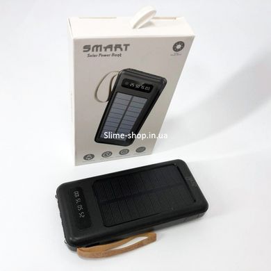 Power Bank Solar Smart 1015 зарядний пристрій на сонячній батареї 20000mAh з індикатором LR-164 заряду Чорний