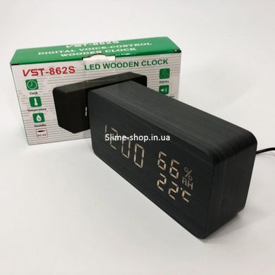 Часы с дисплеем температуры и влажности воздуха VST-862S-6, Практичные настольные часы BI-522 с подсветкой