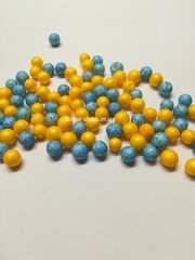 Пінопластові кульки для слайма «Мікс блакитних та жовтих», 7-9 мм
