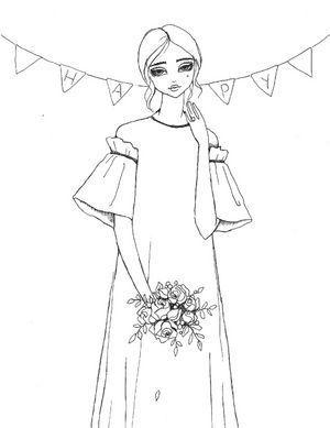 Фешн-розмальовка #girls#fashion#flowers (английською мовою)