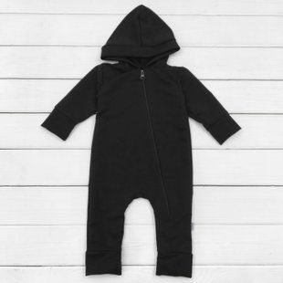 Комбінезон з капюшоном однотонна з двонитки Black