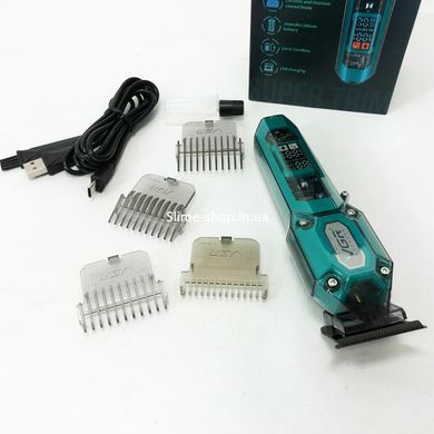 Аккумуляторная машинка для стрижки VGR V-900 с дисплеем, беспроводная для стрижки волос. GN-982 Цвет: зеленый