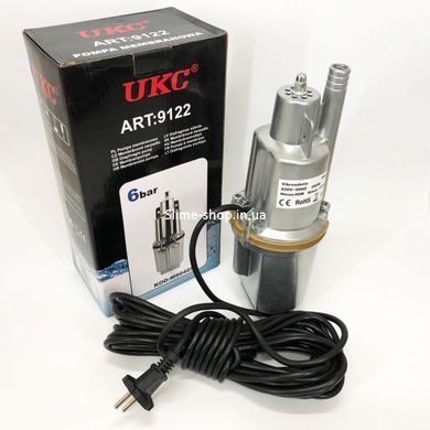 Насос вібраційний 0.25кВт, H 75м, Q 18л/хв, &Oslash;100мм, 10м кабелю, OR-100 верхній паркан