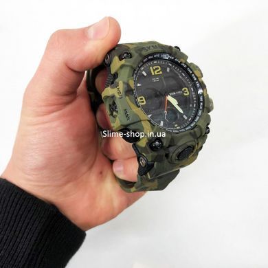 Часы военные с официальной гарантией SKMEI 1155BCMGN GREEN CAMO, Лучшие FT-634 тактические часы
