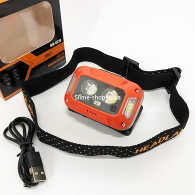 Мощный налобный фонарь для рыбалки WH-0218-XPG(white+yellow)+SMD(red), Налобный BE-327 фонарь яркий