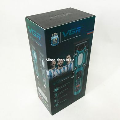 Аккумуляторная машинка для стрижки VGR V-900 с дисплеем, беспроводная для стрижки волос. GN-982 Цвет: зеленый