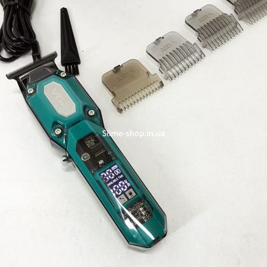 Аккумуляторная машинка для стрижки VGR V-900 с дисплеем, беспроводная для стрижки волос. GN-982 Цвет: зеленый