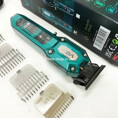Аккумуляторная машинка для стрижки VGR V-900 с дисплеем, беспроводная для стрижки волос. GN-982 Цвет: зеленый