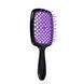 Щетка для волос массажная продувная Superbrush Plus Hollow Comb прямоугольная, Черная с фиолетовым
