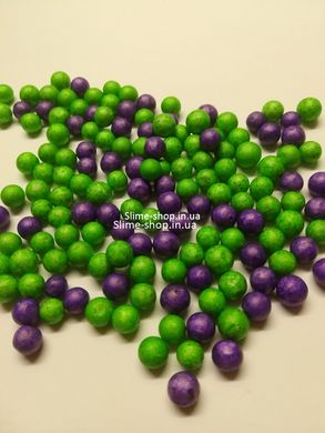 Пінопластові кульки для слайма «Мікс зелених та фіолетових», 7-9 мм