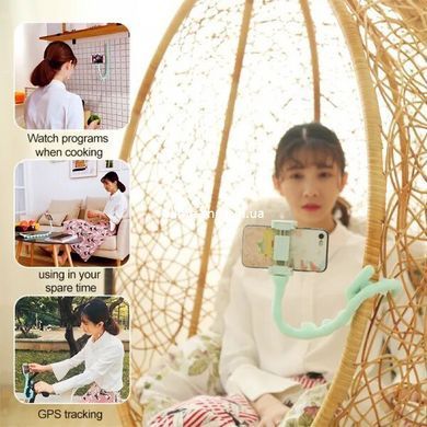 Гнучкий тримач для телефону з універсальними присосками Cute Worm Lazy Holder. BC-366 Колір: чорний