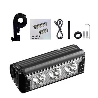 Фара led для велосипеда FY-339B-3LED(white+yellow), Фара та мигалка IM-336 для велосипеда