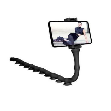Гнучкий тримач для телефону з універсальними присосками Cute Worm Lazy Holder. BC-366 Колір: чорний