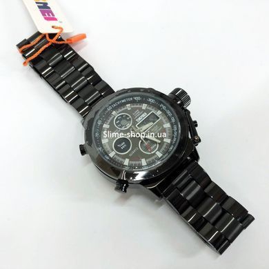 Військовий годинник з батареєю SKMEI 1515BK BLACK, Тактичний військовий годинник для ЗСУ, Військовий EA-813 годинник спецслужб