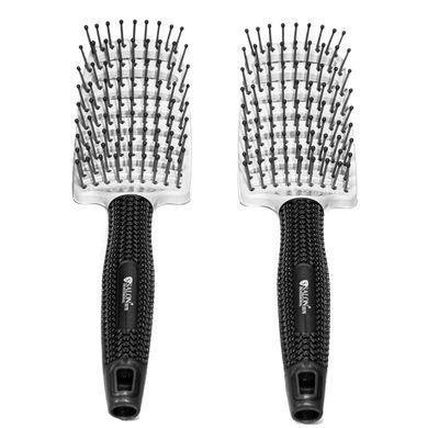 Расчёска для волос массажная продувная изогнутая Salon Professional 0076
