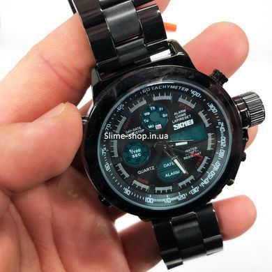 Військовий годинник з батареєю SKMEI 1515BK BLACK, Тактичний військовий годинник для ЗСУ, Військовий EA-813 годинник спецслужб
