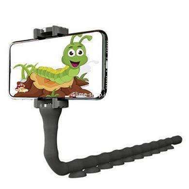 Гнучкий тримач для телефону з універсальними присосками Cute Worm Lazy Holder. BC-366 Колір: чорний