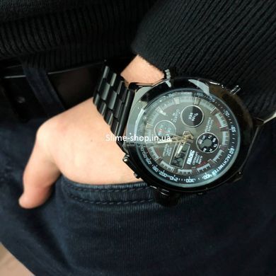 Військовий годинник з батареєю SKMEI 1515BK BLACK, Тактичний військовий годинник для ЗСУ, Військовий EA-813 годинник спецслужб