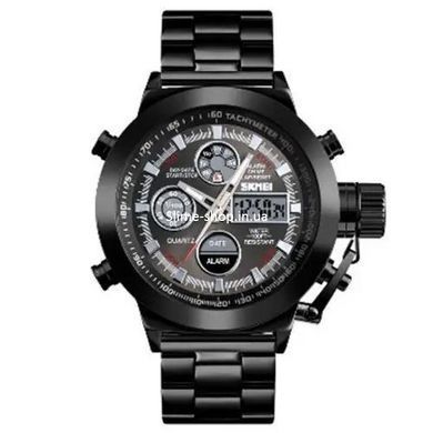Військовий годинник з батареєю SKMEI 1515BK BLACK, Тактичний військовий годинник для ЗСУ, Військовий EA-813 годинник спецслужб