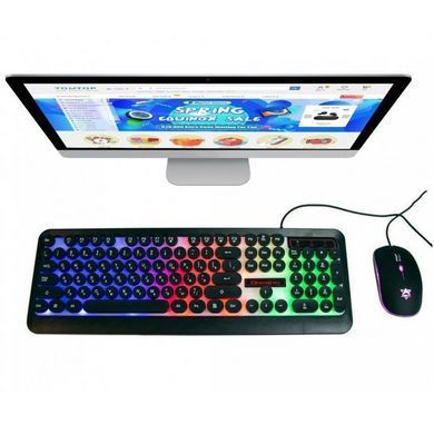 Комплект проводная клавиатура и мышка с LED подсветкой RB-491 UKC HK-3970