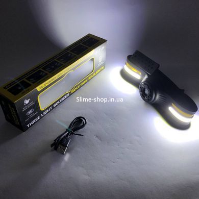 Фонарик налобный мощный T134-XPE-4COB (white+yellow+red), Фонарь аккумуляторный VF-569 для рыбалки