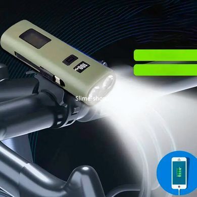 Велосипедный фонарь с фиксацией на руль Z818-2x3W+COB (white+red), Фонарик для HT-630 самоката велосипеда