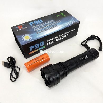 Аккумуляторные ручные фонари BL-K70-P90, Мощный фонарик для дома с зарядкой, Фонарь QE-649 ручной мощный